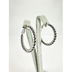 Gümüş Burgulu Halka Küpe